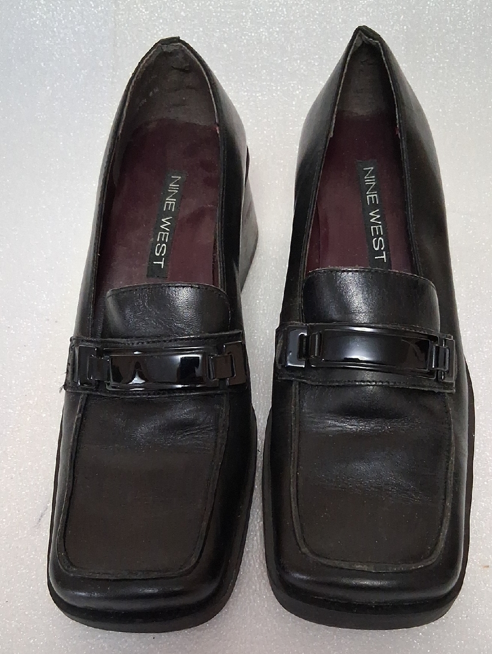 Nine West Black Leather Women’s Bit-Detail Loafers